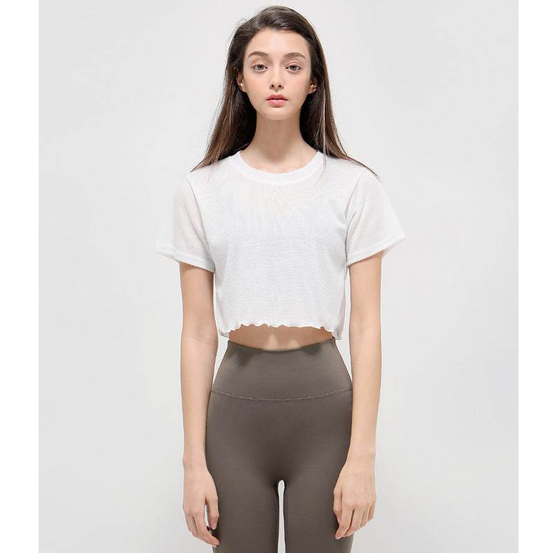Yoga Clothes Short Sleeve Workout Top - Mubimart