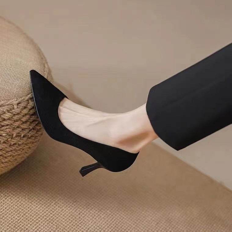 New Women's Shoes Workplace Work Shoes Black High Heels - Mubimart