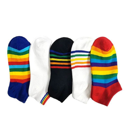 Rainbow Short Tube Low Top Doll Unisex Ins Trend Trendy Socks - Mubimart