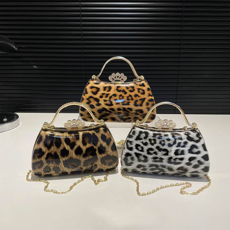 Leopard Print Fashion Retro Crossbody Bag For Women - Mubimart