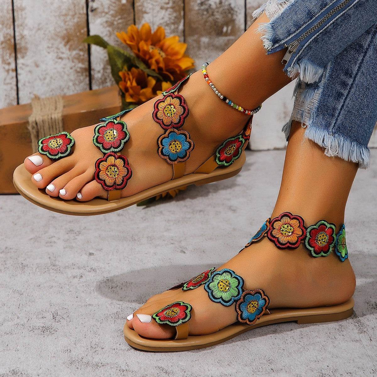 Peacock Eye Hair Beach Slippers Women - Mubimart