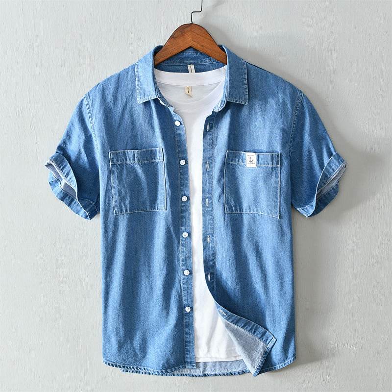 Men's Casual Youth Denim Shirt Jacket - Mubimart