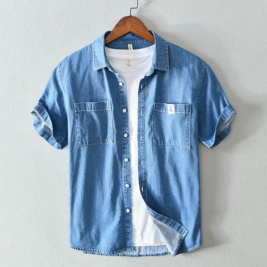 Men's Casual Youth Denim Shirt Jacket - Mubimart
