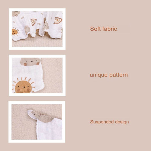 Four-layer Bamboo Fiber Saliva Towel Baby Burp Water-absorbing Bib Can Be Hung - Mubimart