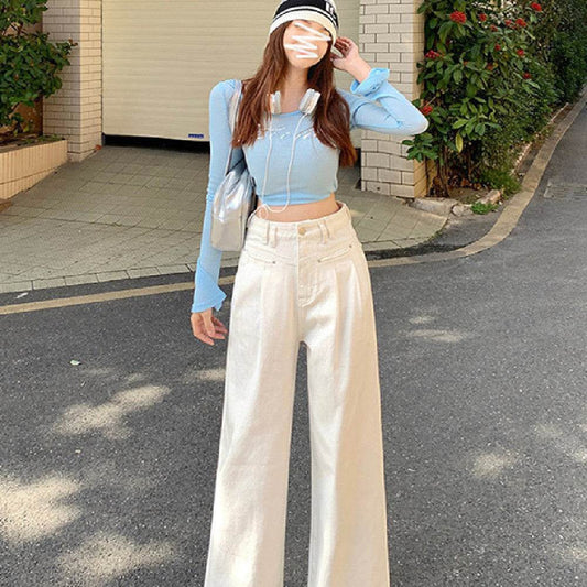Autumn New Wide Leg Jeans For Women - Mubimart
