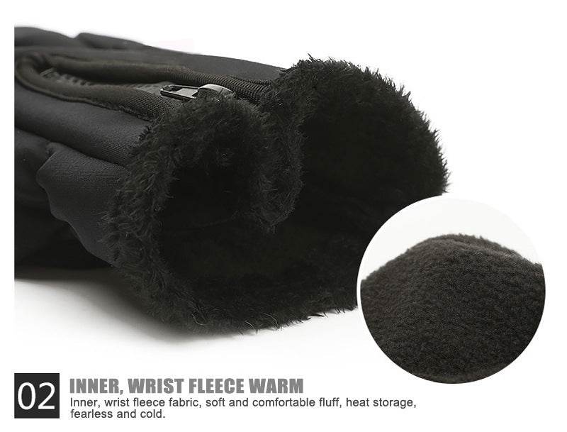 X-TIGER Winter Touch Screen Gloves Full Finger Zipper Touch Screen Men And Women Windproof Warm Cycling Sports Fleece Mountaineering - Mubimart