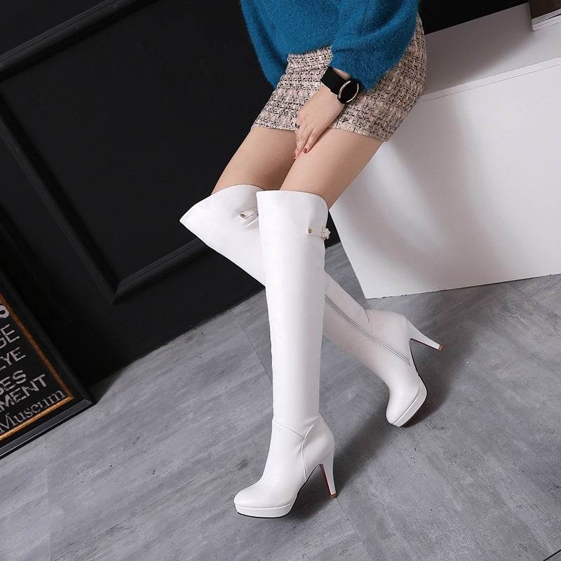 Over The Knee Boots Women's High Heel - Mubimart
