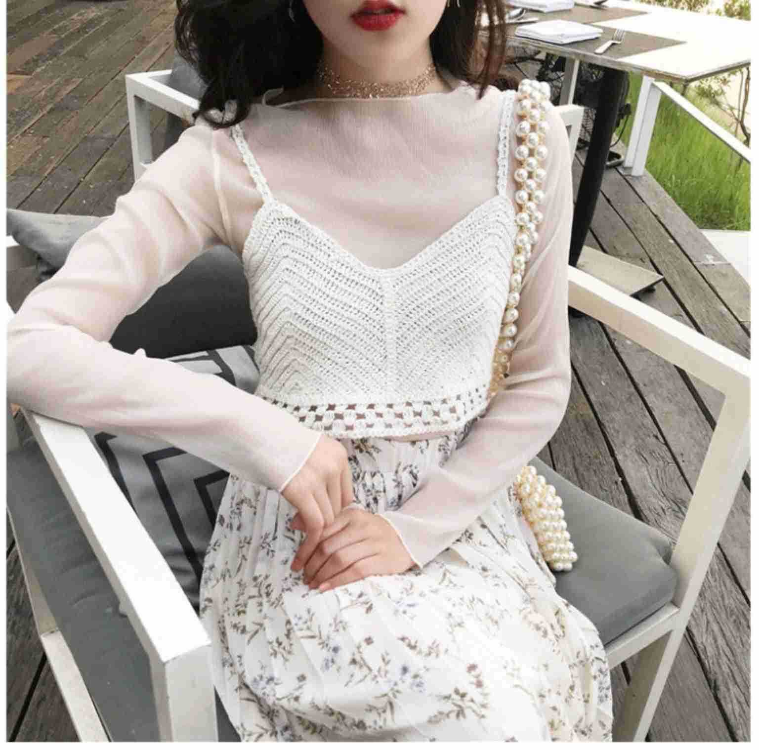 Women's Short Top Sweater Camisole - Mubimart