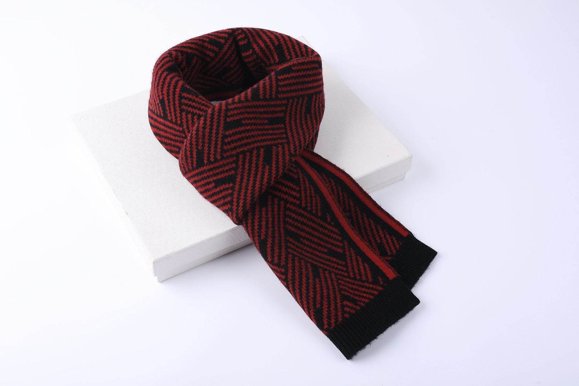 Knitted 100 Pure Wool Scarf For Men And Women Winter Korean Style Atmosphere - Mubimart