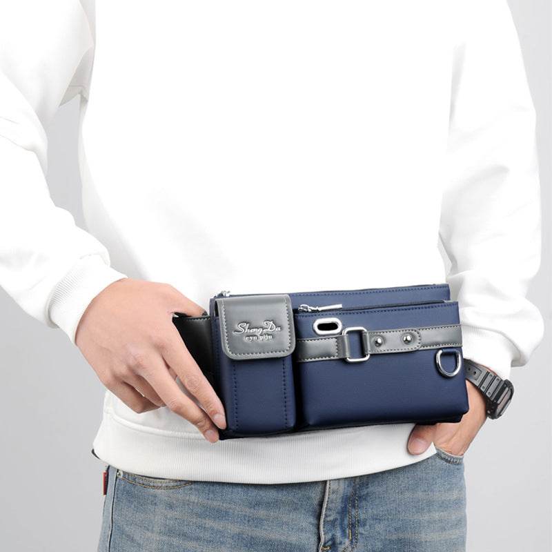 Mens Lightweight Oxford Cloth Cell Phone Messenger Bag - Mubimart