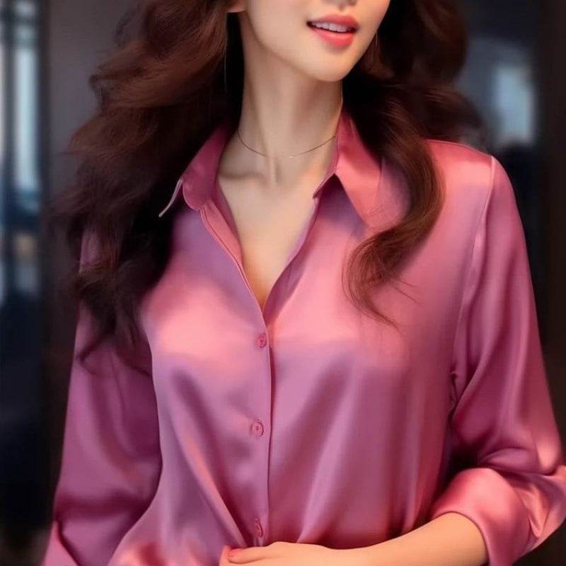 Professional Retro Unique Chic Purple Blouse Women Tops - Mubimart