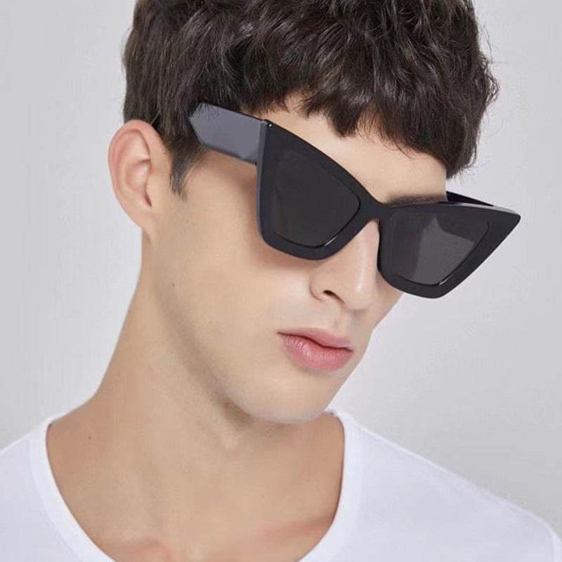 Large Frame Cat Eye Simple Sunglasses - Mubimart