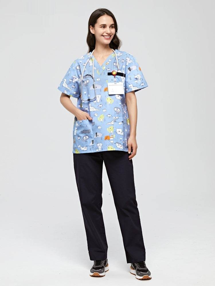 Dental Clinic Printed Work Clothes - Mubimart