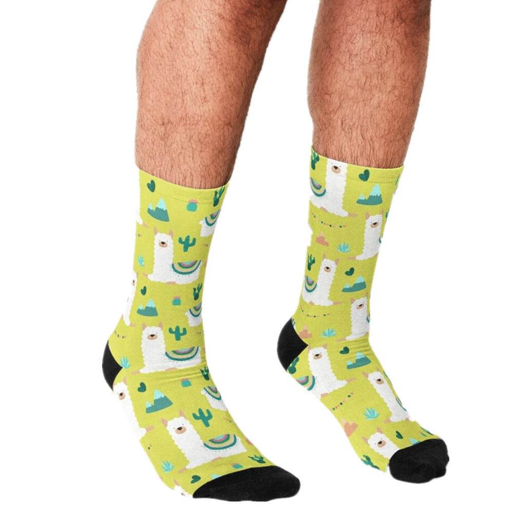 Men's Cartoon Unique Europe And America Cross Border Athletic Socks Digital Printing Lovers' Socks - Mubimart