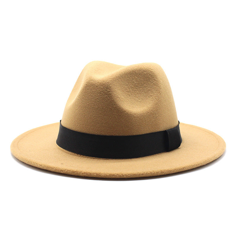 Nieuwe Panama Flat Brim Fedora Hoed Wollen Hoed Heren En Dames Hoeden