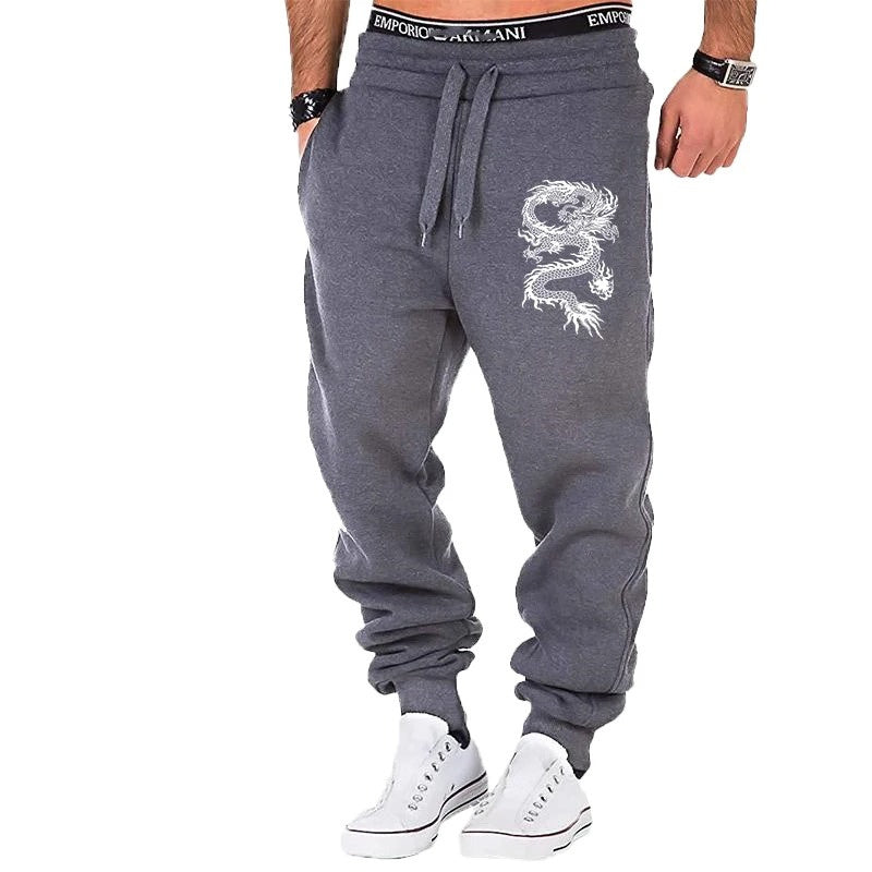 Men's Fashion Casual Dragon Jogger Pants