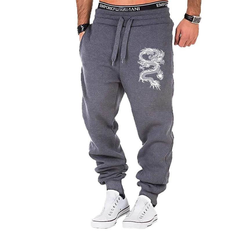 Men's Fashion Casual Dragon Jogger Pants - Mubimart