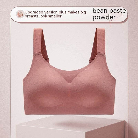 Women's Large Shoulder Strap Seamless Wireless Bra - Mubimart