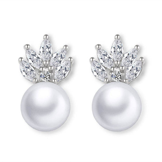 Fashion Simple Pearl Stud Earrings Women - Mubimart