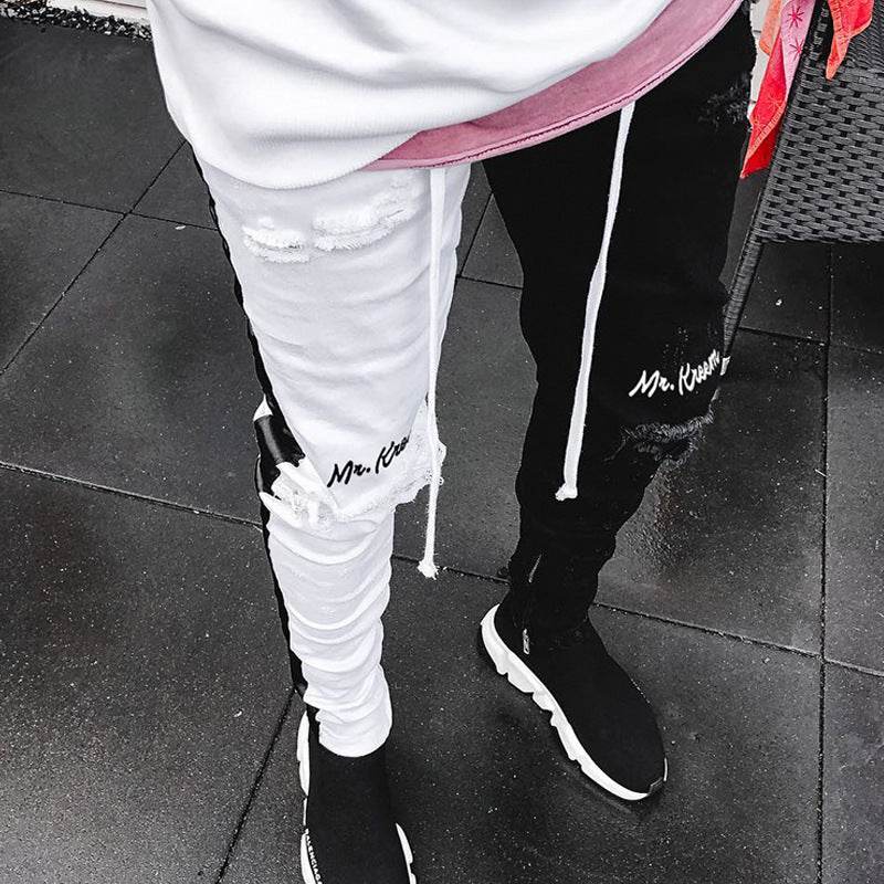 Ripped Jeans Men's Trendy Brand Slim Fit - Mubimart