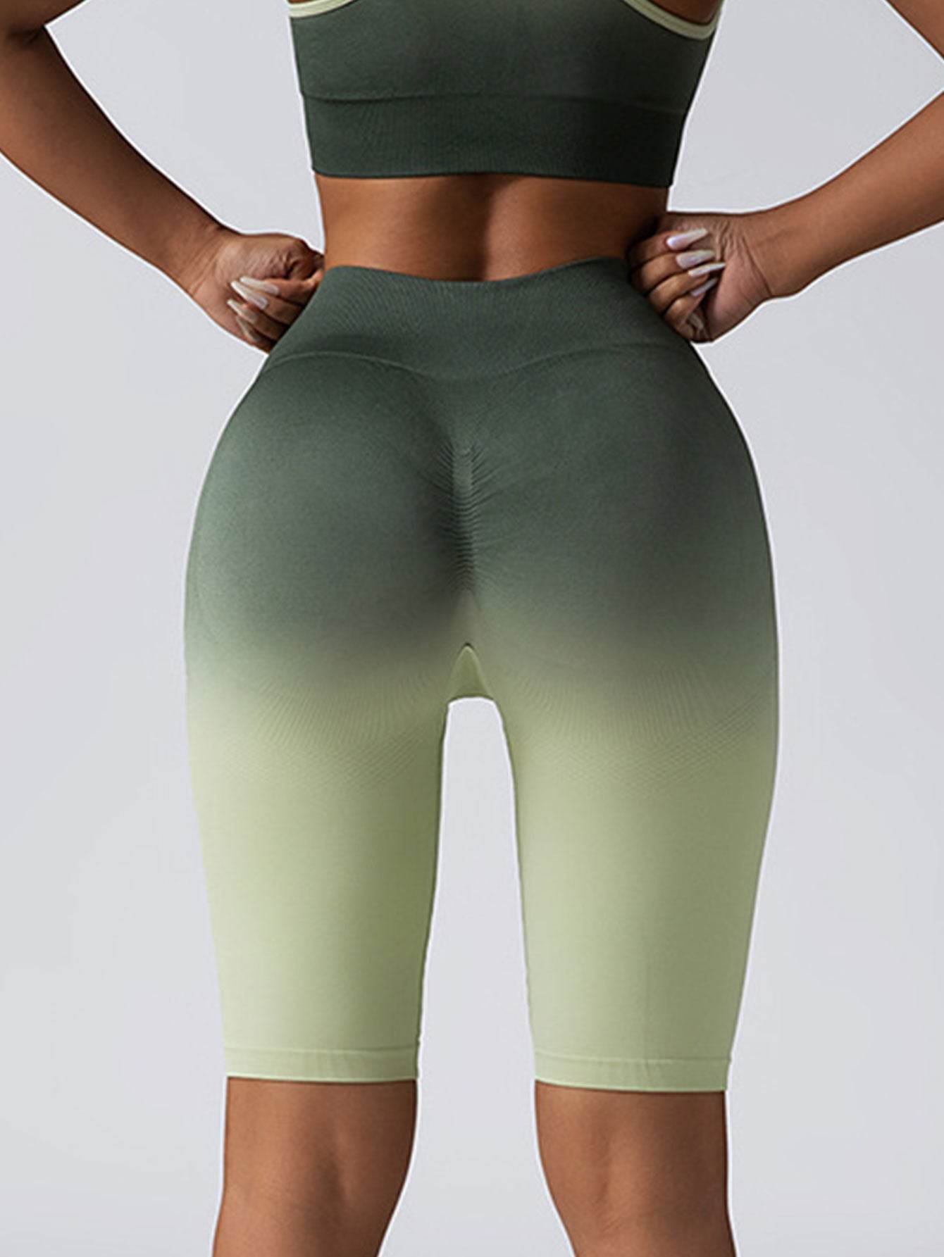 2 Pack Workout Shorts For Women Scrunch Butt Lifting High Waisted Yoga Gym Seamless Booty Biker Shorts - Mubimart