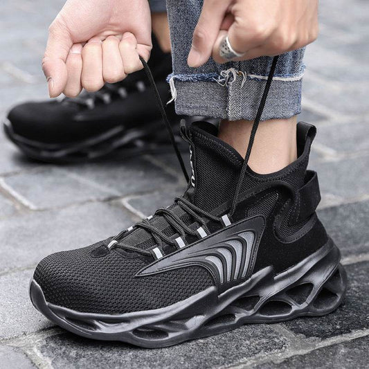 Labor Protection Steel Toe Cap Anti-smashing And Anti-penetration Medium Boots - Mubimart