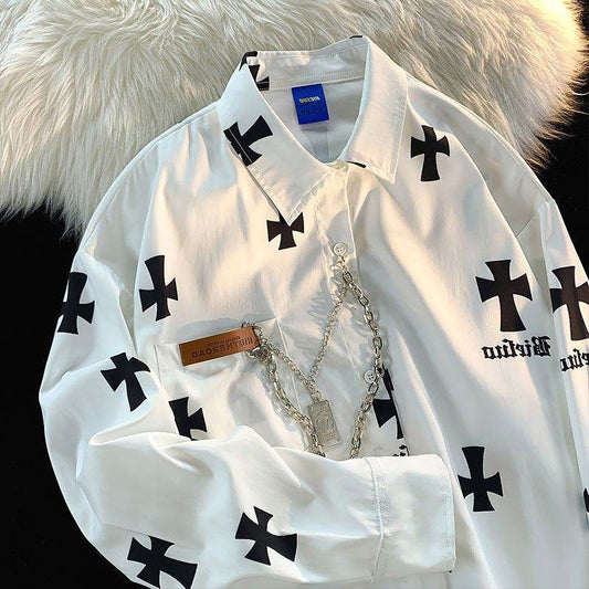 Fashion White Casual Shirt Jacket - Mubimart