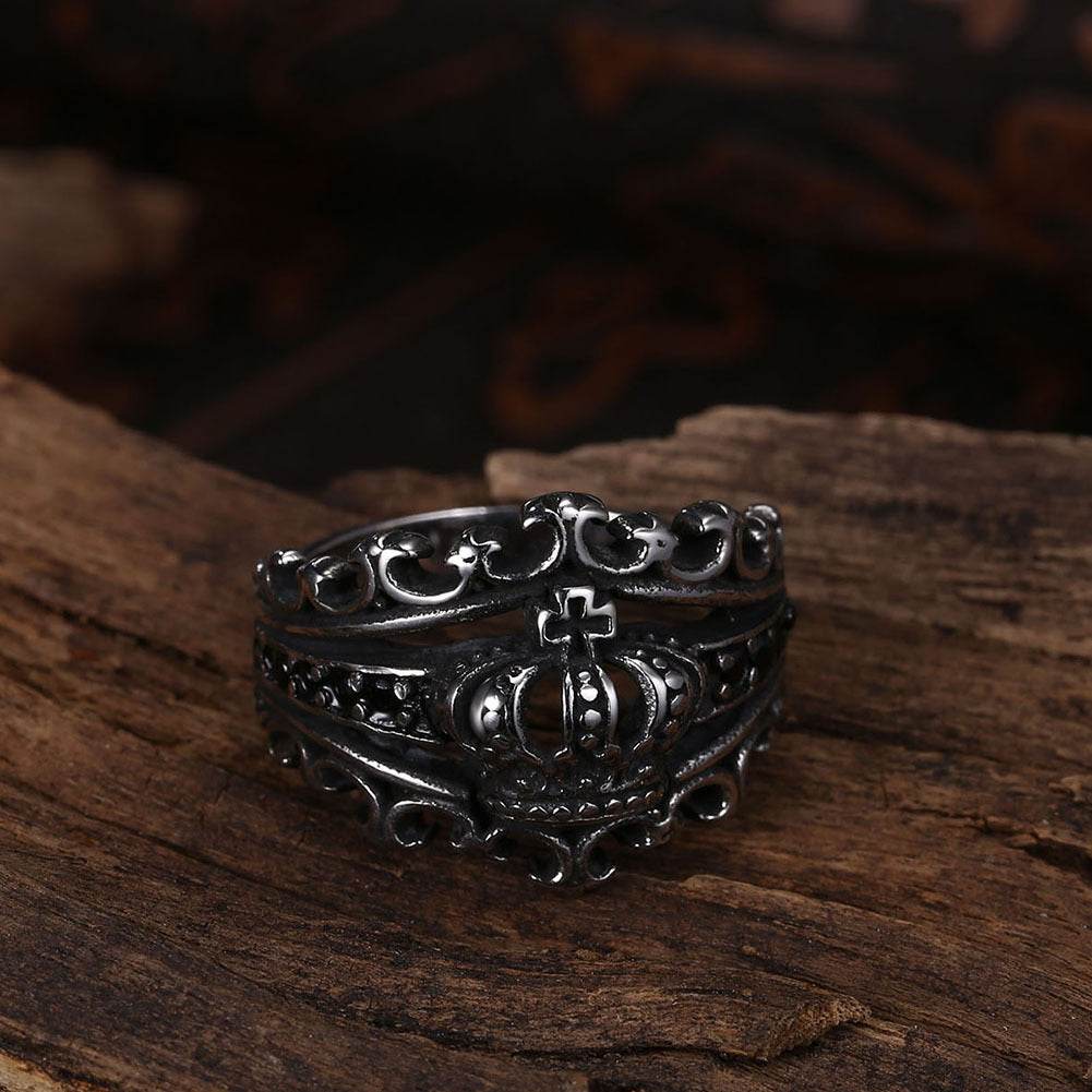Ring Men Punk Style Crown Ring European And American Style Accessories Ring - Mubimart