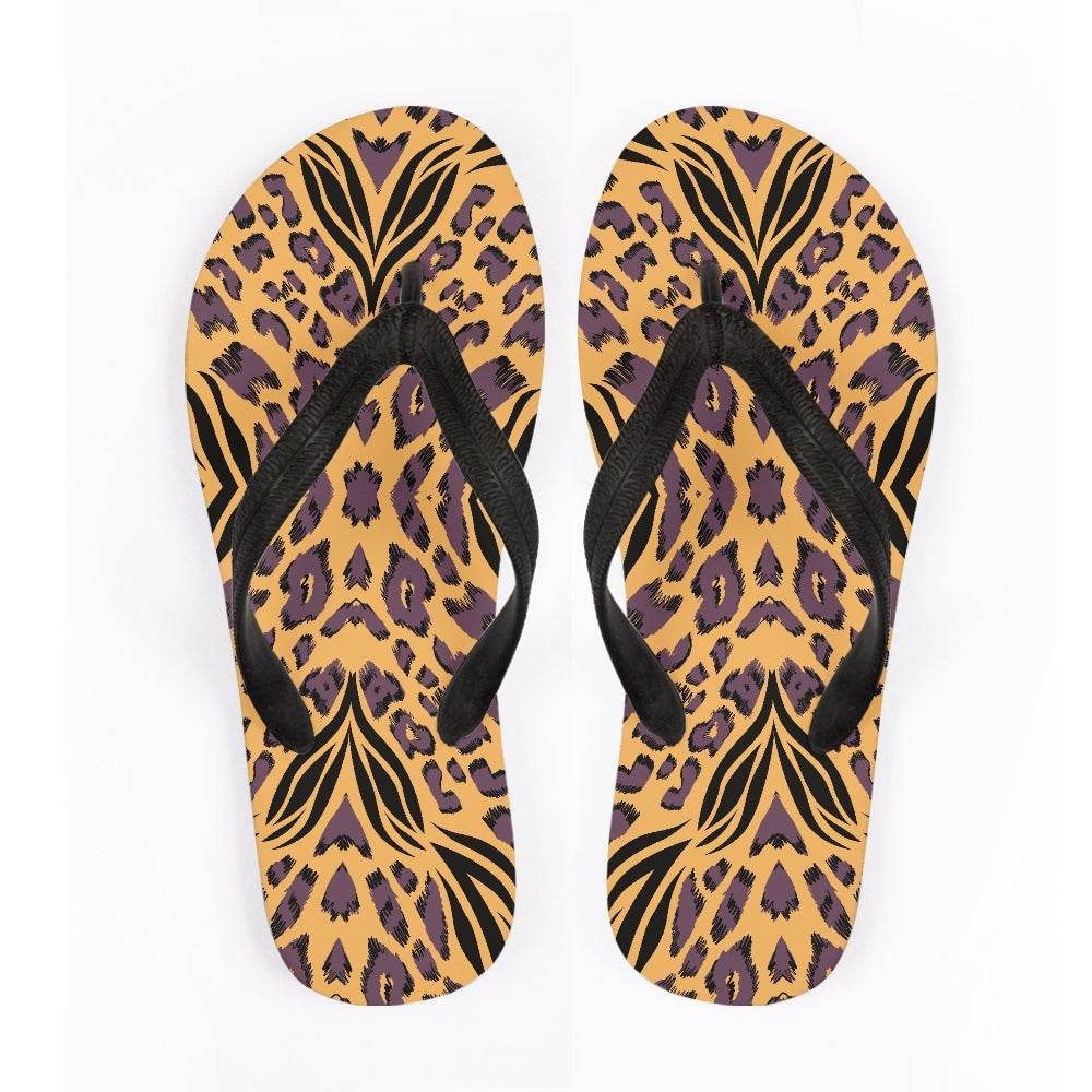 Flip Flops Animal Texture Outdoor Beach Leisure Flip-flops - Mubimart