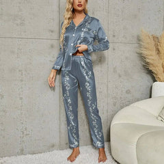 Pajama Set Long Sleeved Women - Mubimart -  