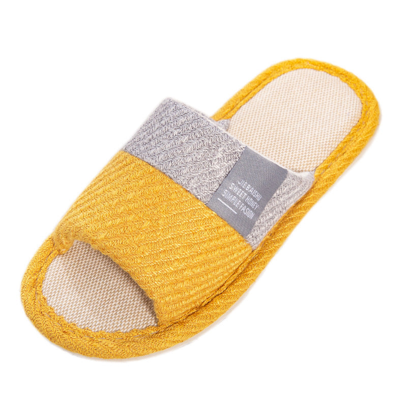 Linen Slippers House Shoes Women Bedroom Slippers - Mubimart -  