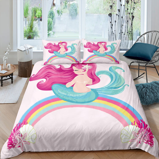 Home Textile Digital Printing Cartoon Mermaid Duvet Cover