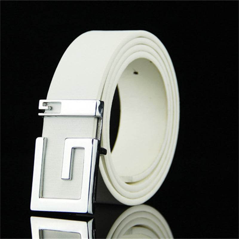 Men's And Women's Fashionable And Simple Smooth Buckle Belts - Mubimart