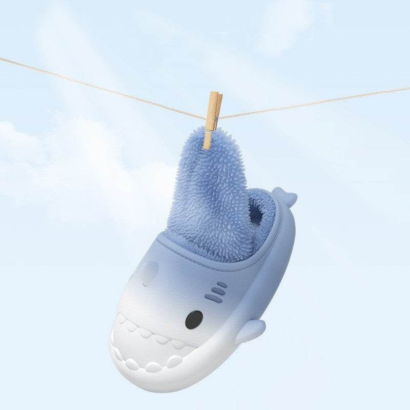 Waterproof Gradient Shark Cotton Slipper - Mubimart