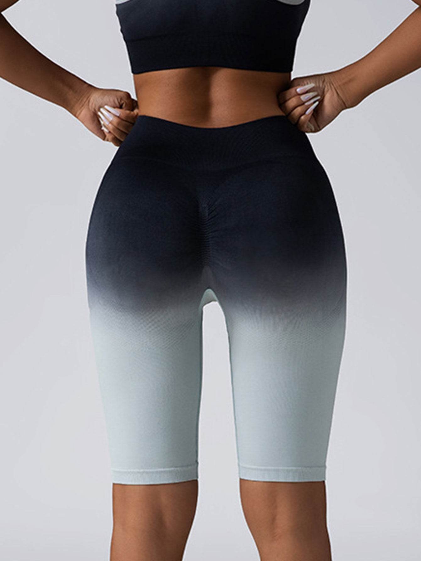 3 Pack Women Workout Shorts Scrunch Shorts Seamless High Waisted Contour Gym Yoga Biker Shorts - Mubimart