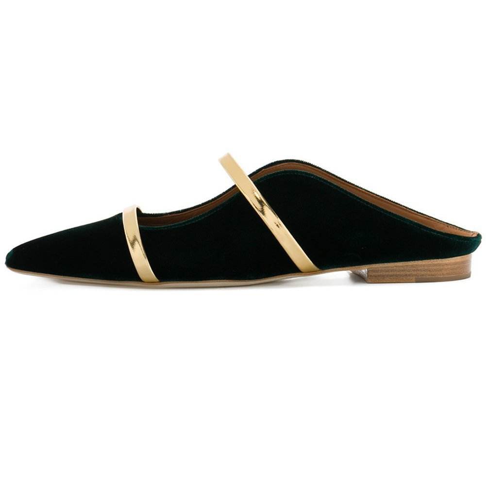 Pointed Toe Strap Flat Casual Shoes - Mubimart