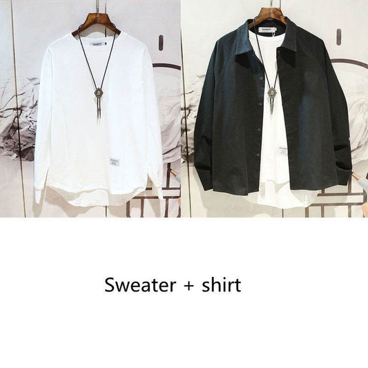 Loose Shirt Jacket Trend Hong Kong Style Japanese Tooling Jacket - Mubimart