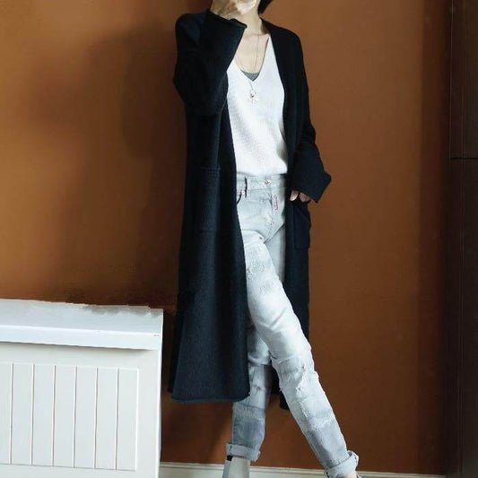 Loose Plus Size Sweater Coat - Mubimart