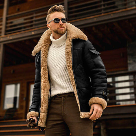 Winter Jacket Mens Military Fleece Warm Jackets Male Fur Collar Coats Army Tactical Jacket - Mubimart