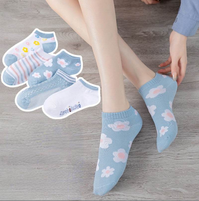 Women's Fashion Low Top Shallow Invisible Socks - Mubimart