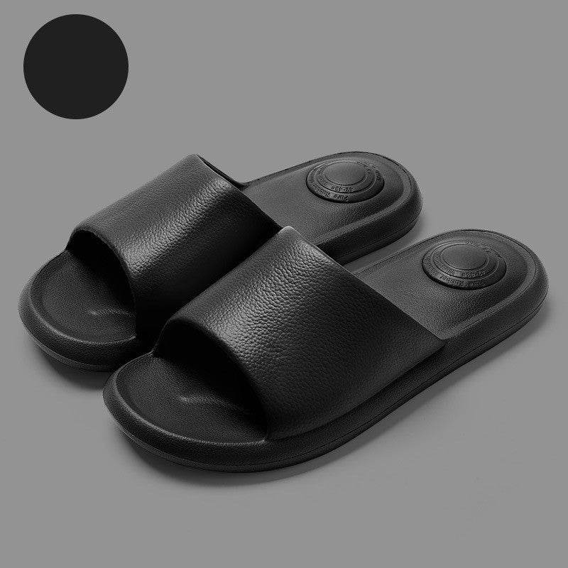 New Solid Color Slipper Summer Fashion Anti-Slip Non-slip Floor Bathroom Slippers For Women Men Casual Couple House Shoes - Mubimart