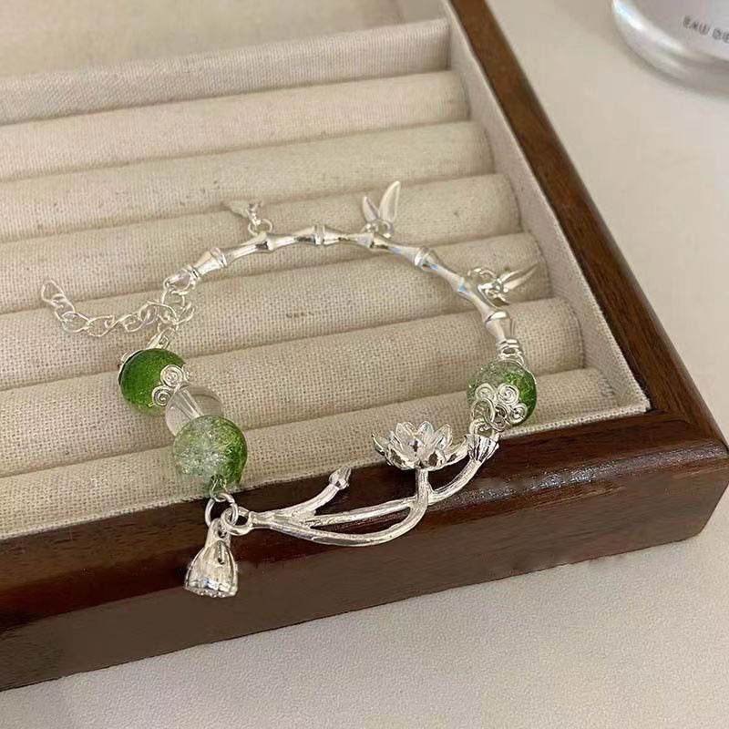 Cold Lotus Beaded Bracelet For Women New Chinese Style - Mubimart