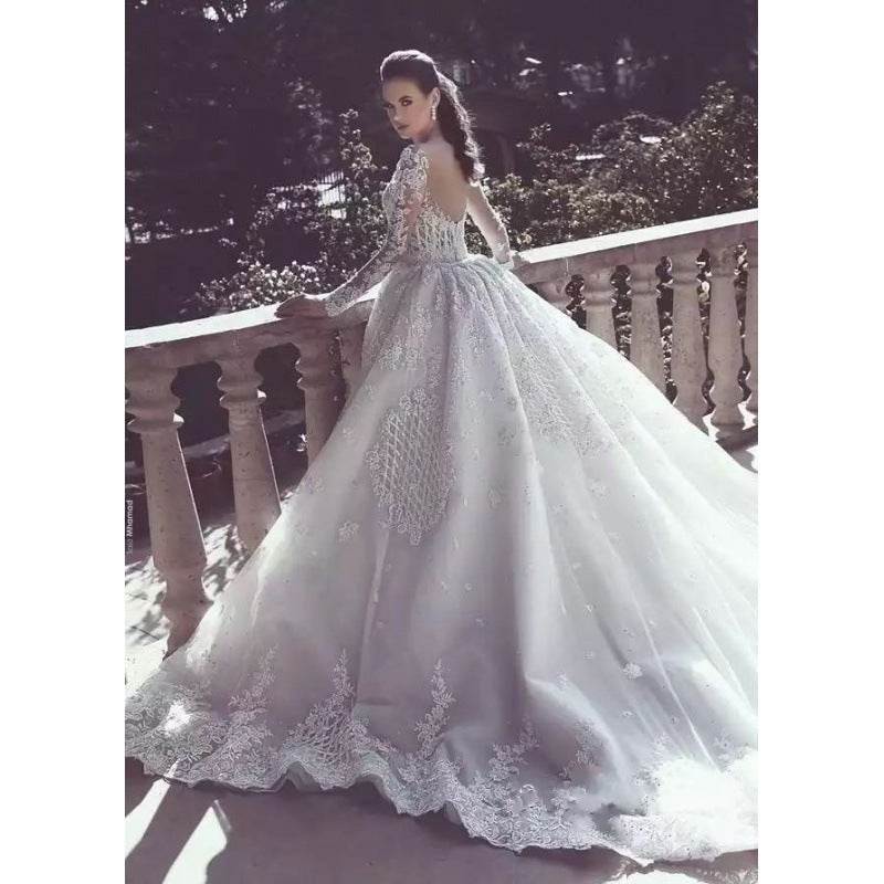 Africa Mermaid Wedding Dresses Long Sleeves Bridal Gowns - Mubimart
