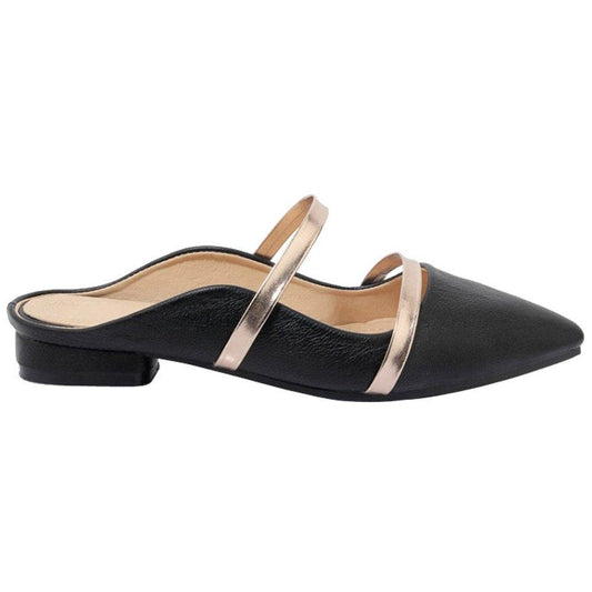 Pointed Toe Strap Flat Casual Shoes - Mubimart