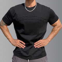 Men's Sports Loose Cotton Workout Short Sleeve T-shirt