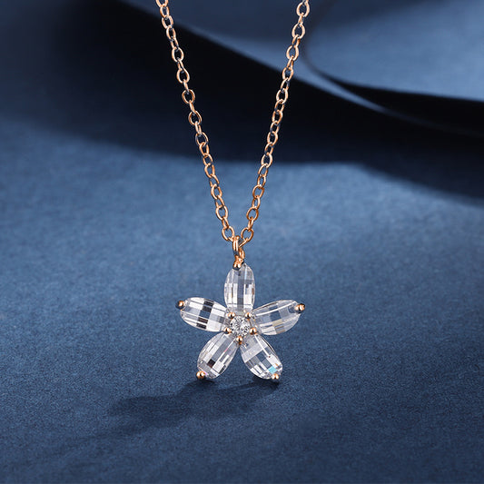 S925 Sterling Silver Flowers Necklace For Women
