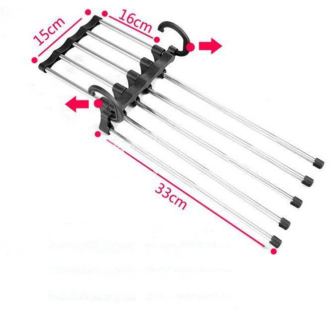 5 In 1 Wardrobe Hanger Multi-functional Clothes Hangers Pants Stainless Steel Magic Wardrobe Clothing Hangers For Clothes Rack - Mubimart