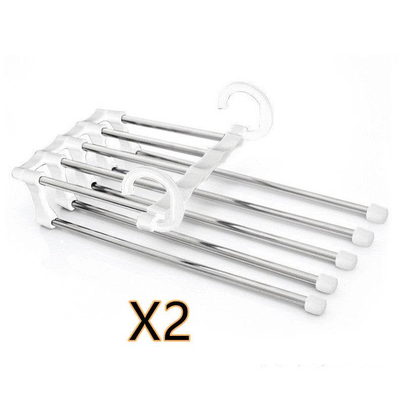 5 In 1 Wardrobe Hanger Multi-functional Clothes Hangers Pants Stainless Steel Magic Wardrobe Clothing Hangers For Clothes Rack - Mubimart