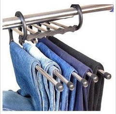 5 In 1 Wardrobe Hanger Multi-functional Clothes Hangers Pants Stainless Steel Magic Wardrobe Clothing Hangers For Clothes Rack - Mubimart -  