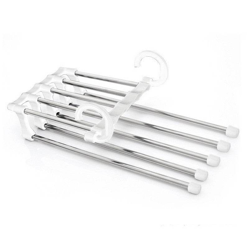 5 In 1 Wardrobe Hanger Multi-functional Clothes Hangers Pants Stainless Steel Magic Wardrobe Clothing Hangers For Clothes Rack - Mubimart